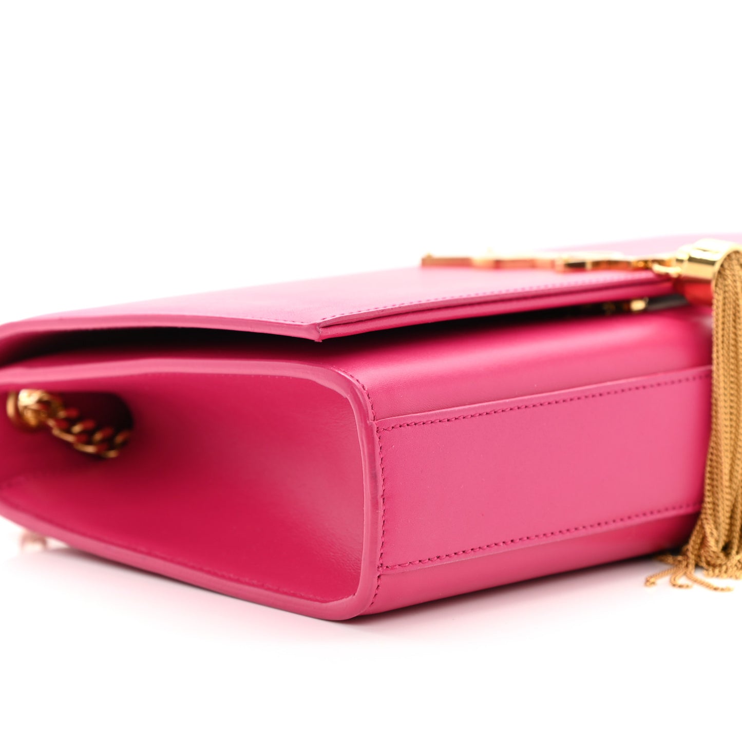 Smooth Calfskin Medium Classic Monogram Kate Tassel Satchel Fuchsia