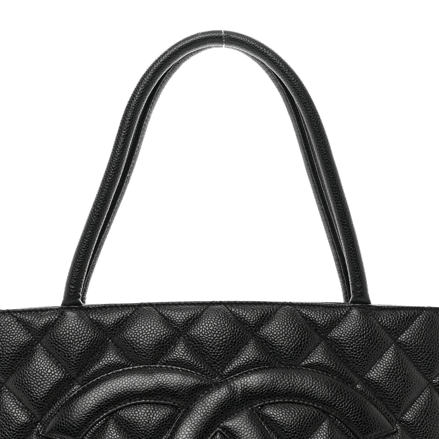 Caviar Quilted Medallion Tote Black