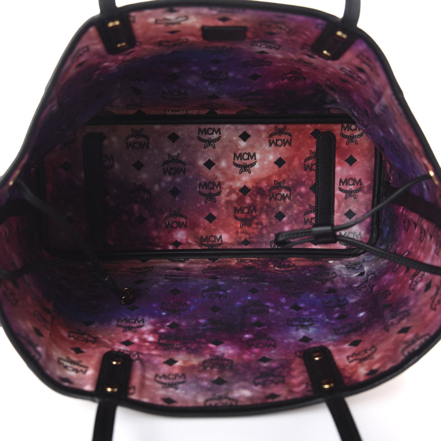 Galaxy Visetos Medium Project Reversible Shopper Tote Cognac Multicolor