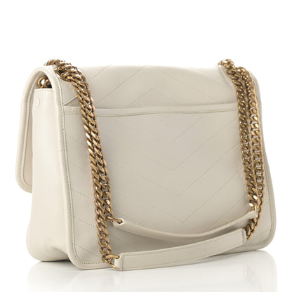 Saint Laurent Lambskin Matelasse Monogram Medium Niki Chain Satchel Dark Beige 3 of 10