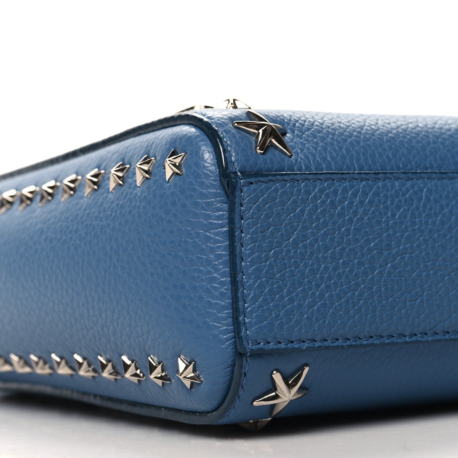 Jimmy Choo Soft Grainy Calfskin Star Studded Mini Pegasi Tote Butterfly Blue 8 of 10
