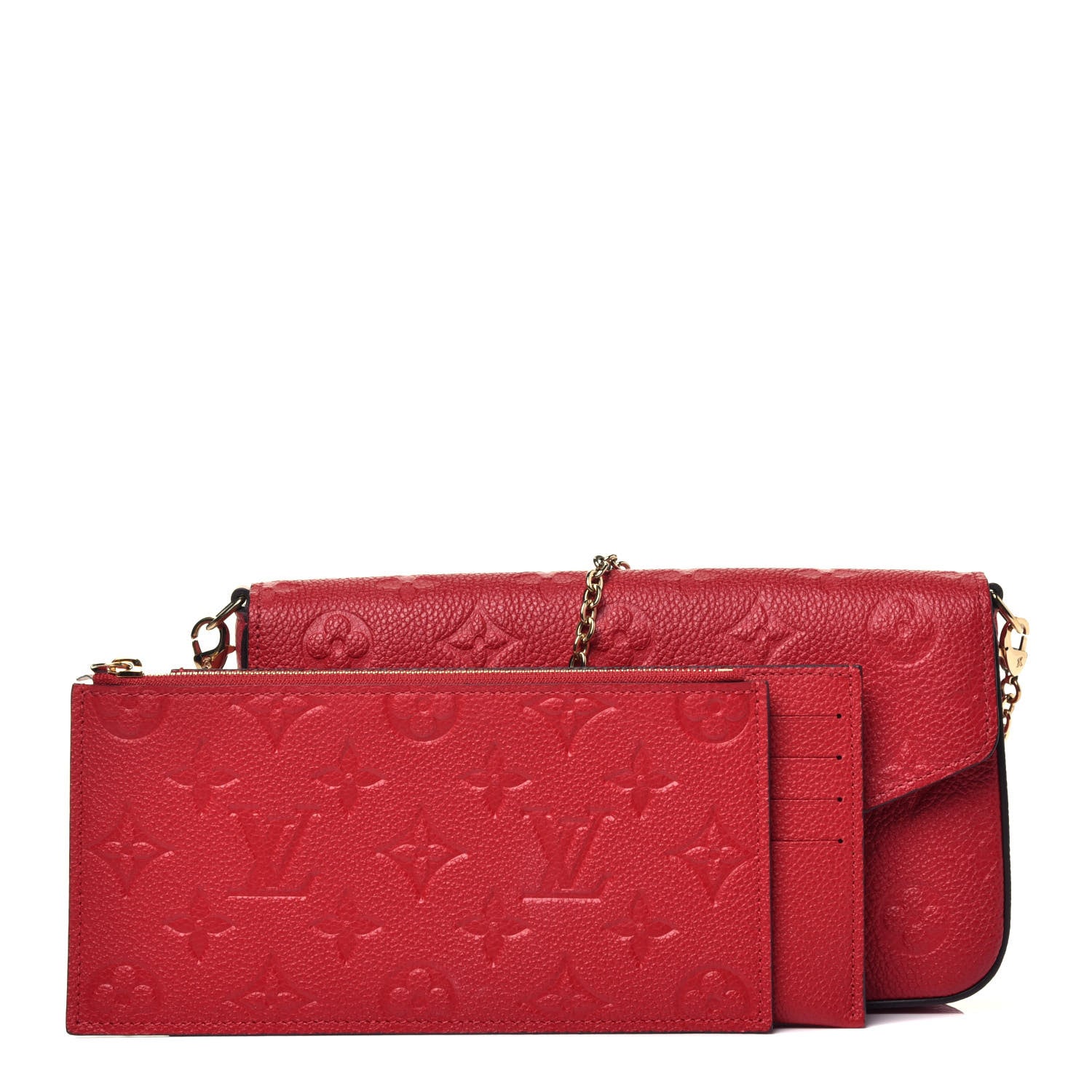 Louis Vuitton Empreinte Pochette Felicie Chain Wallet Scarlet 2 of 9