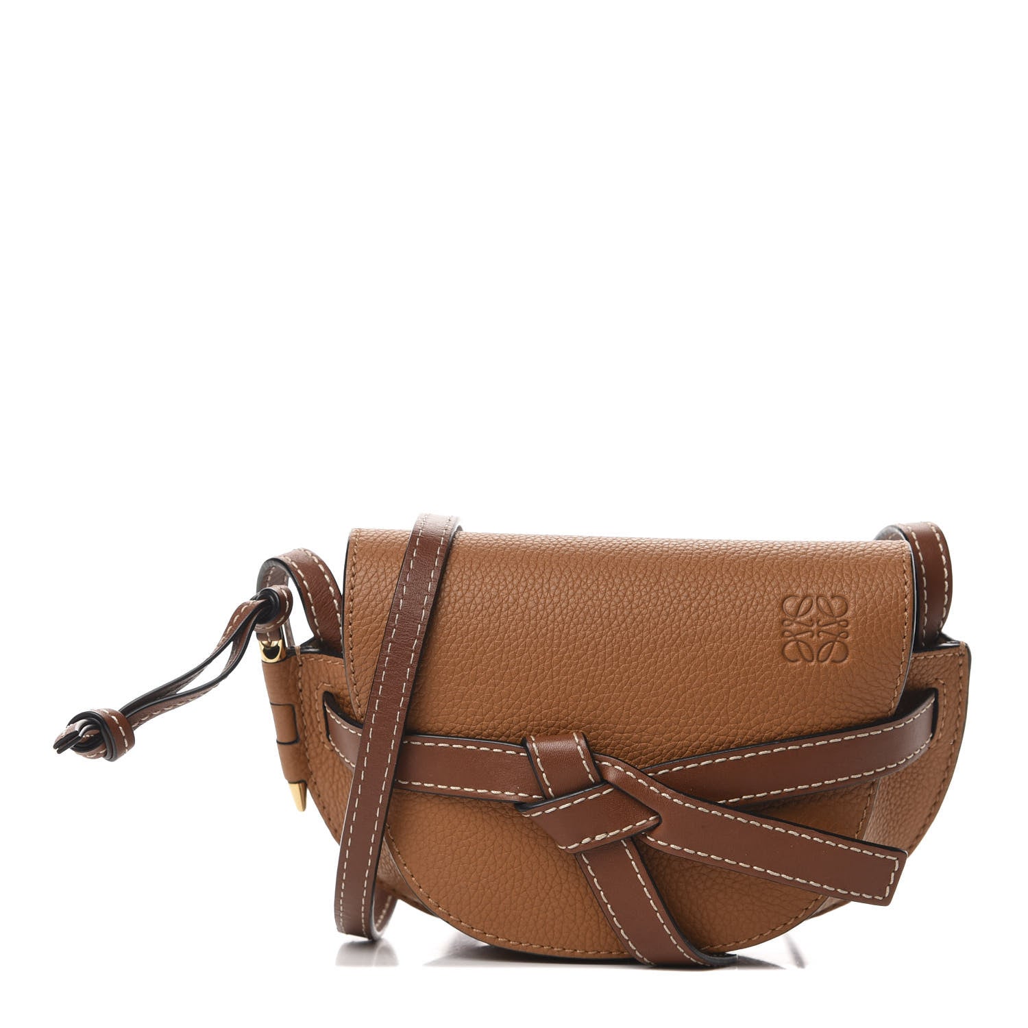 Loewe Grained Calfskin Mini Gate Crossbody Bag Caramel Pecan 1 of 9