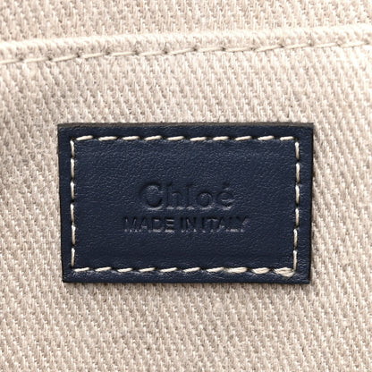 Chloe Denim Shiny Calfskin Medium Woody Ribbon Tote Navy 6 of 15