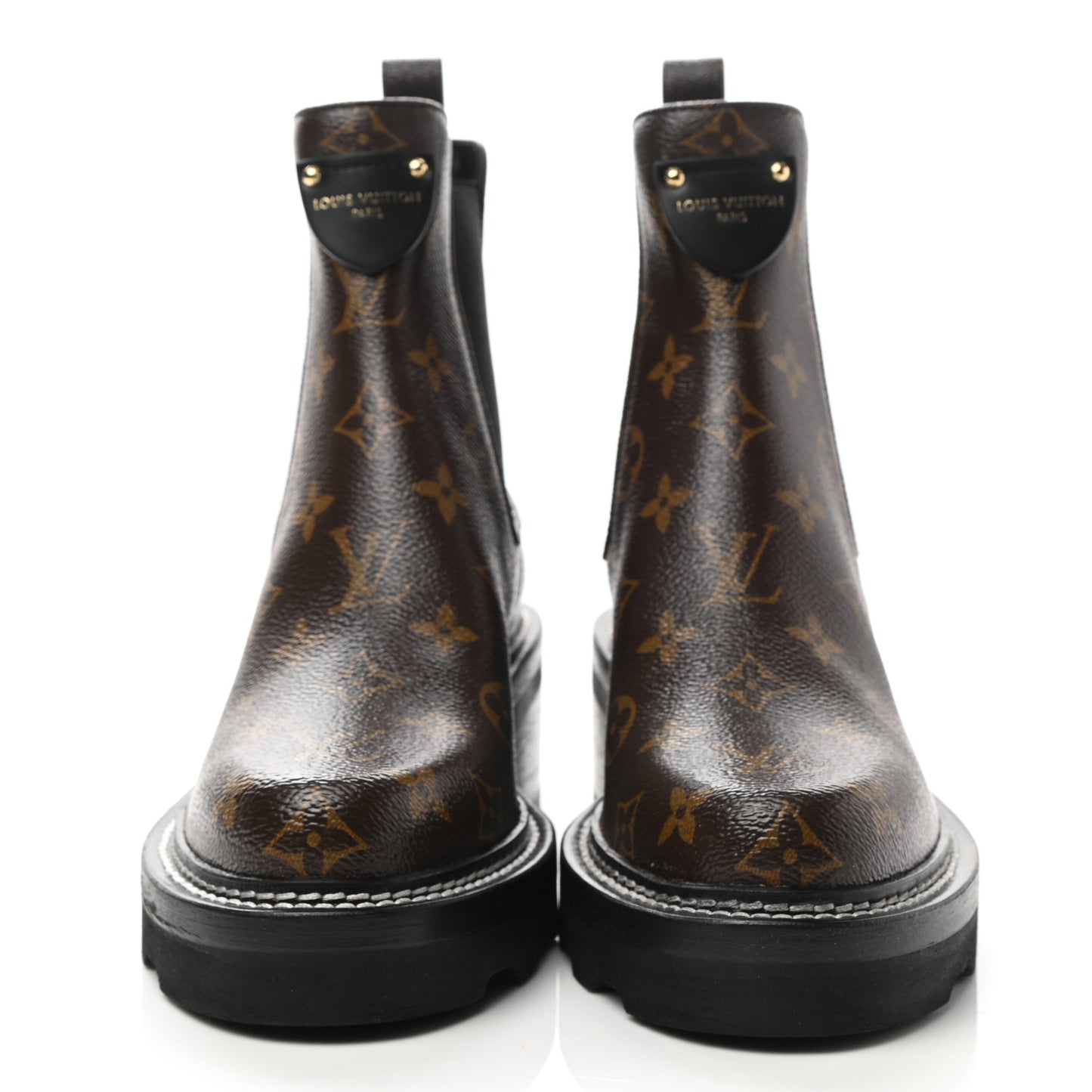 Patent Monogram LV Beaubourg Ankle Boots 37.5 Black