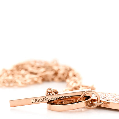 Hermes 18K Rose Gold Diamond Chaine D'Ancre Verso Pendant Necklace SH 4 of 5