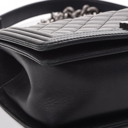 Chanel Lambskin Quilted Medium Boy Flap Black 8 of 19