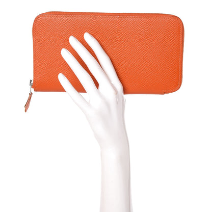Hermes Epsom Silk'In Wallet Feu Mangue 2 of 11