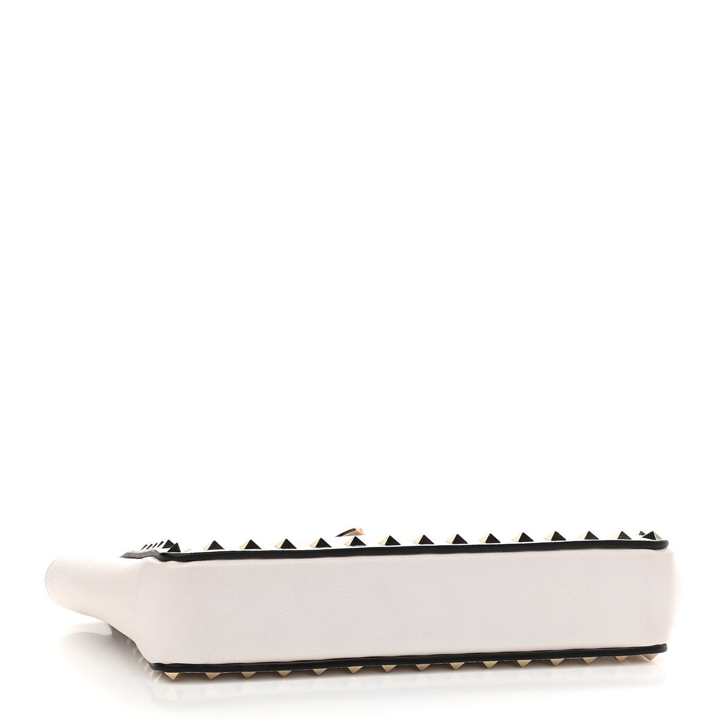 Vitello Rockstud Chain Clutch White