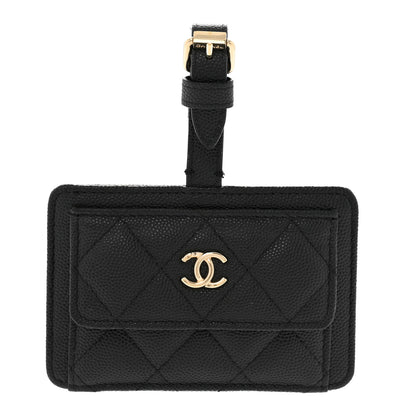 Chanel Caviar Quilted Luggage Tag Black 1 of 6