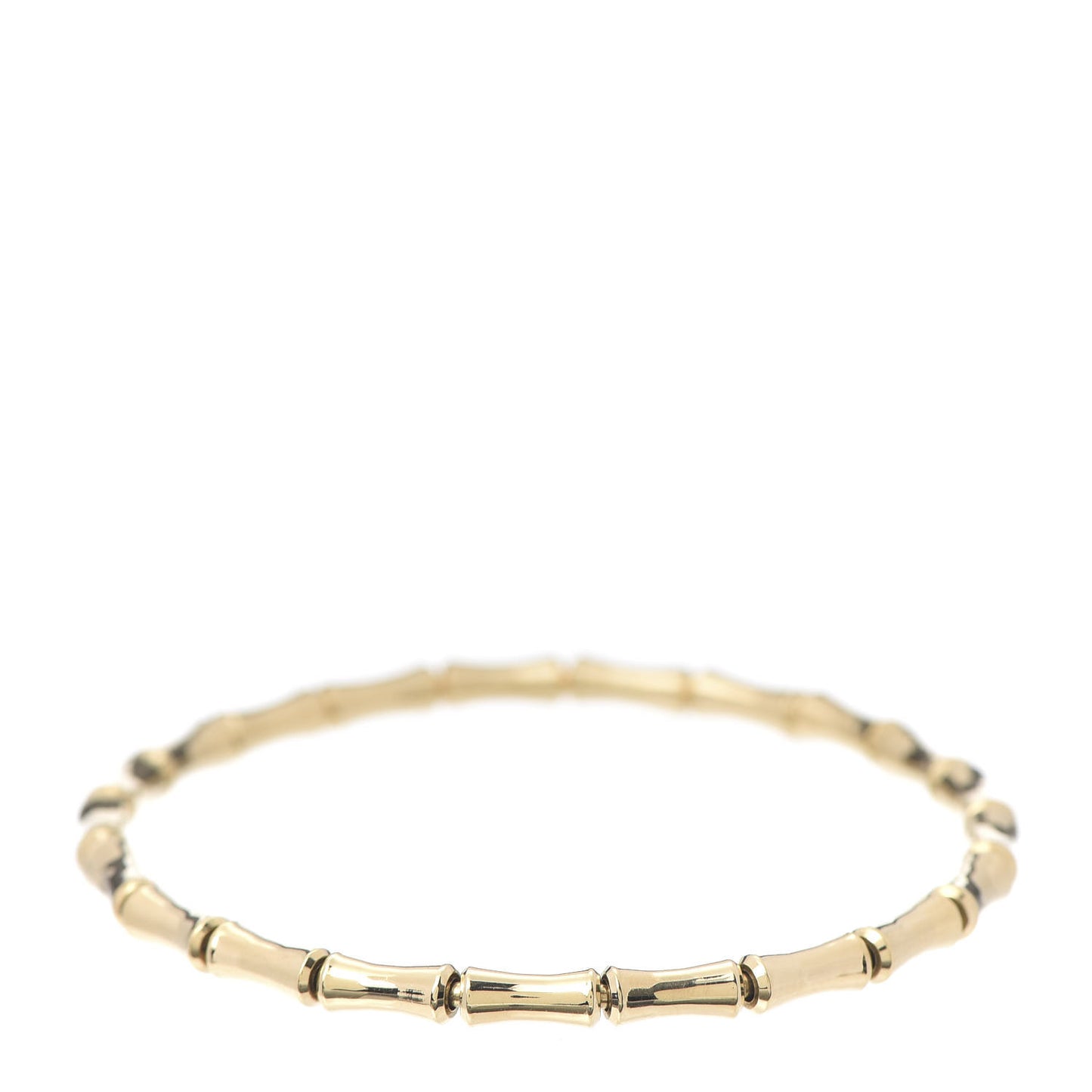18K Yellow Gold Small Bamboo Spring Bracelet 17