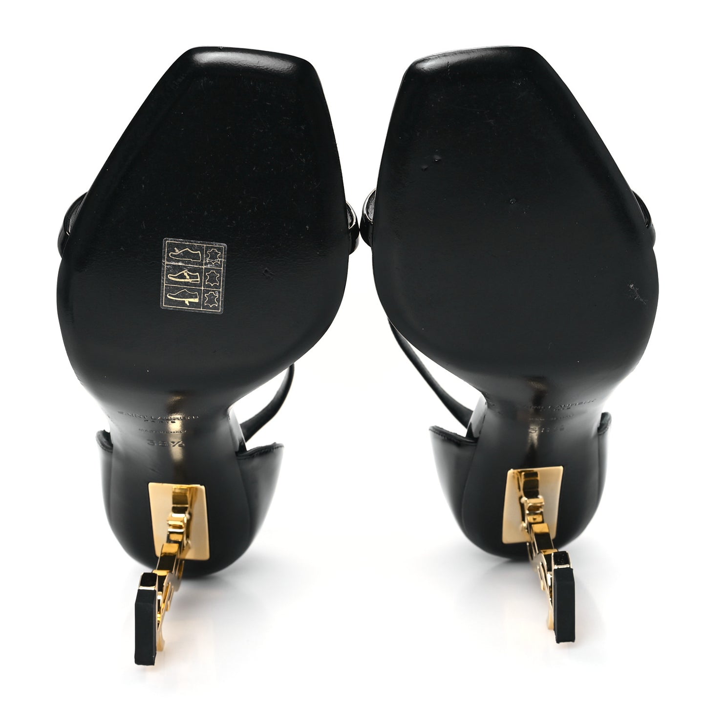 Patent Calfskin Opyum 85 Sandals 38.5 Black