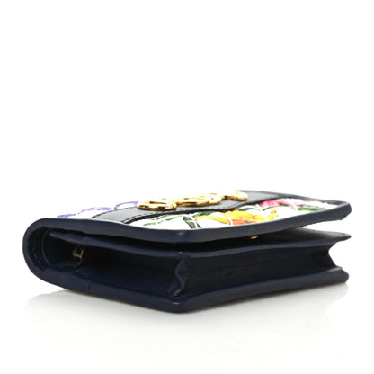 Gucci Canvas Flora Floral Trapuntata Zumi Card Case Wallet Great White Multicolor Blue Agata 4 of 7