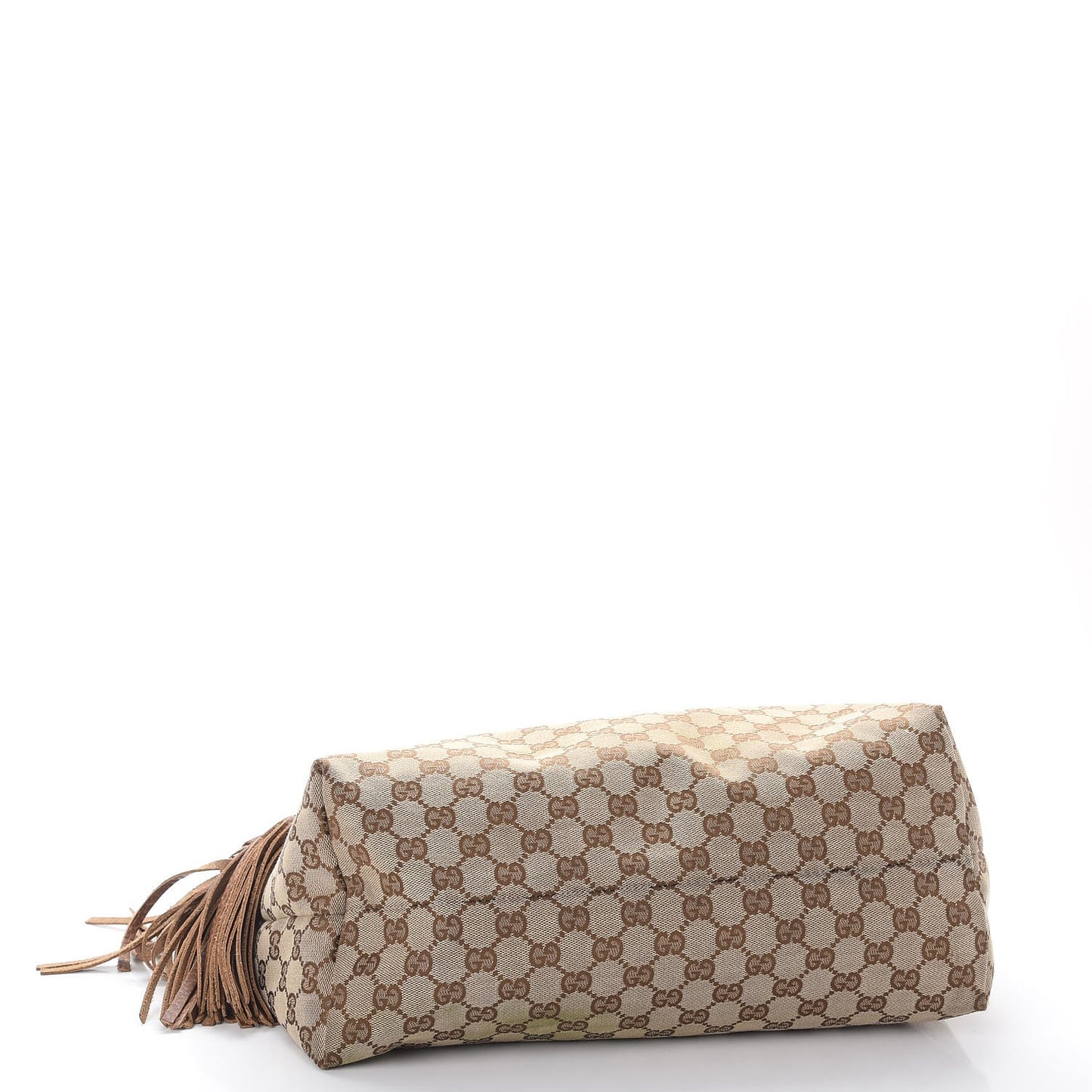 Monogram Medium Bamboo Tassel Tote Light Brown