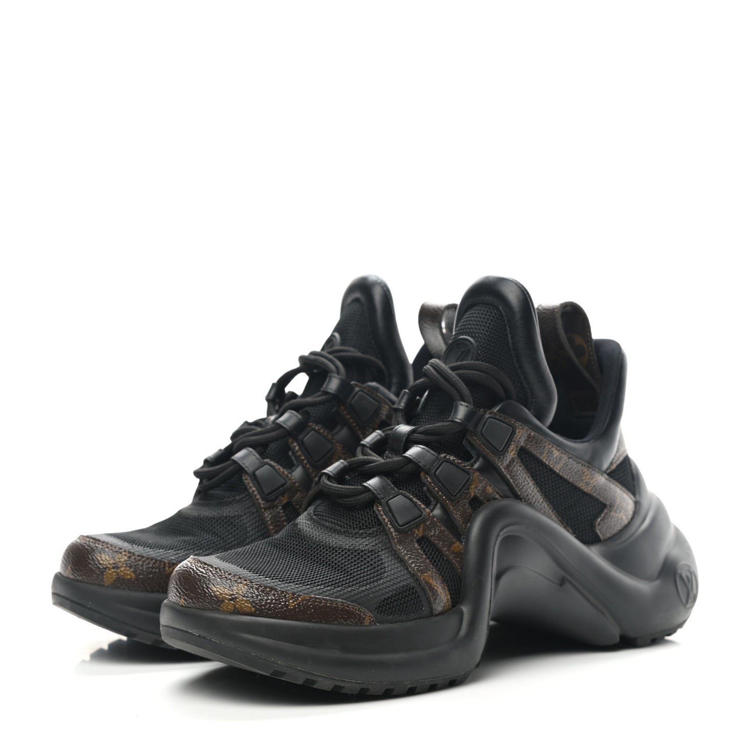 Calfskin Patent Monogram LV Archlight Sneakers 38 Black