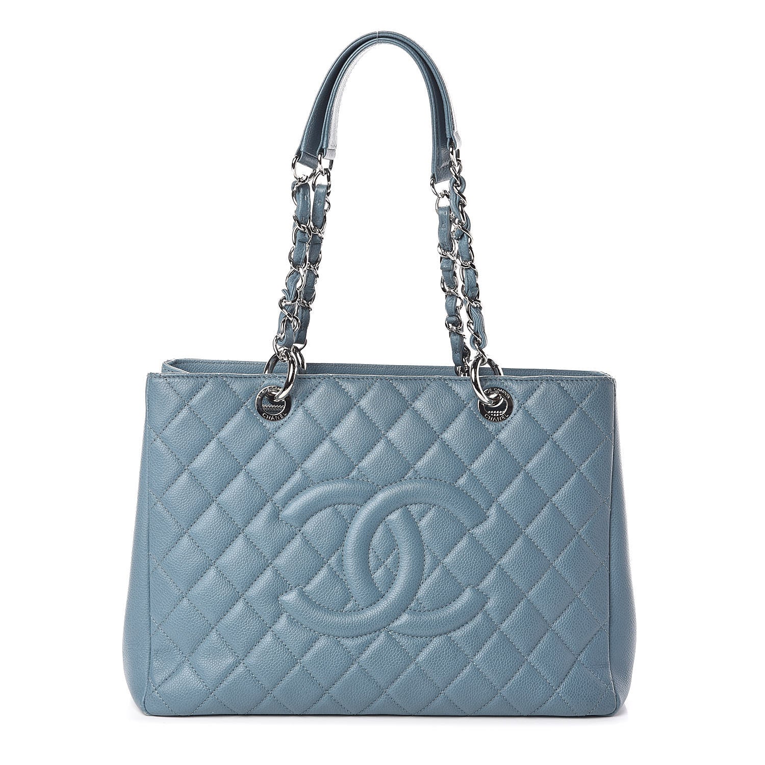 Chanel Caviar Quilted Grand Shopping Tote GST Blue 1 of 10