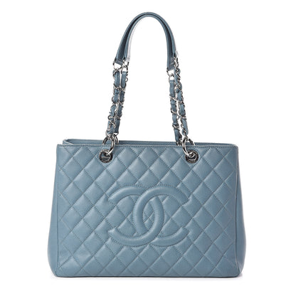 Chanel Caviar Quilted Grand Shopping Tote GST Blue 1 of 10