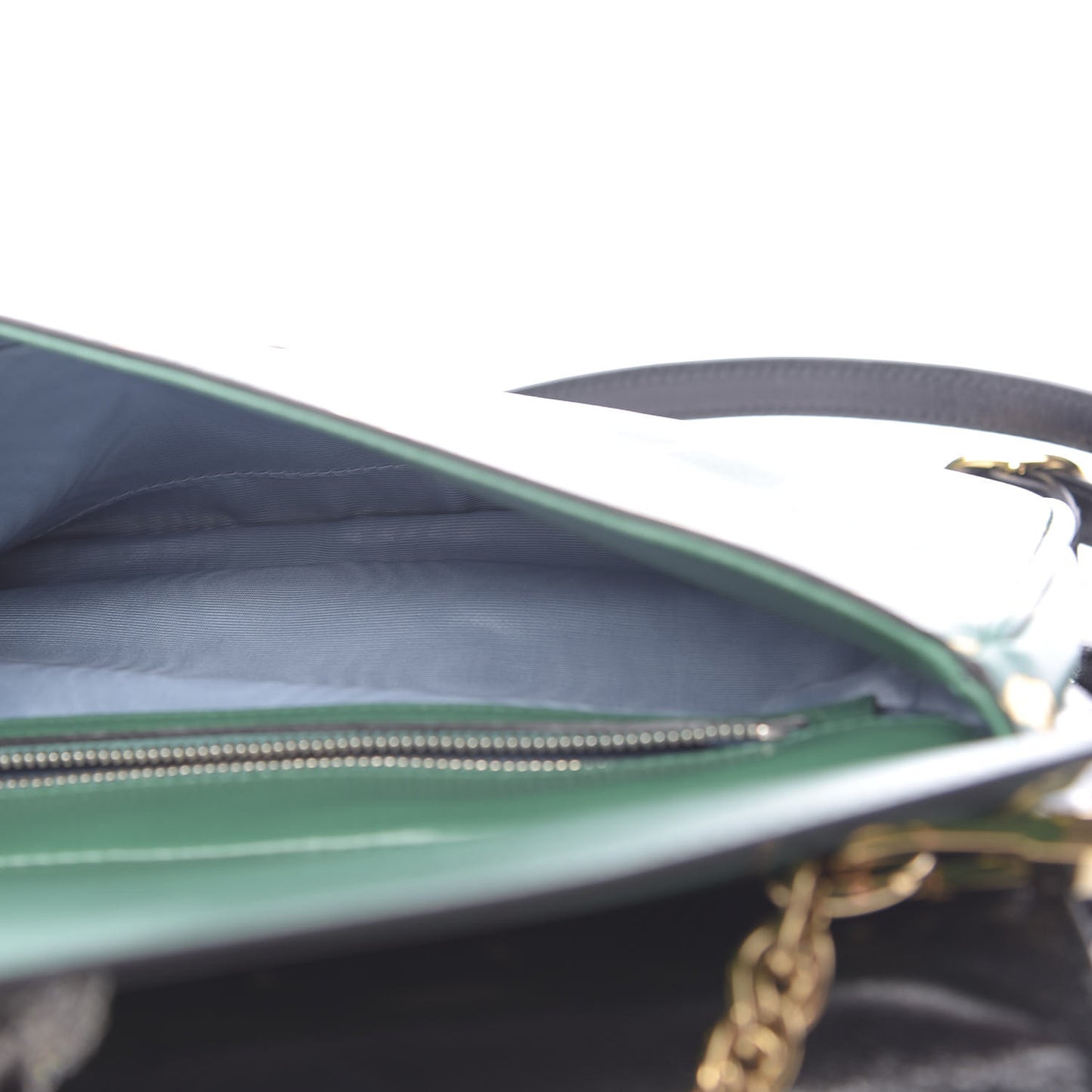 Calfskin Diagonal GG Medium Thiara Double Envelope Shoulder Bag Emerald Green Black