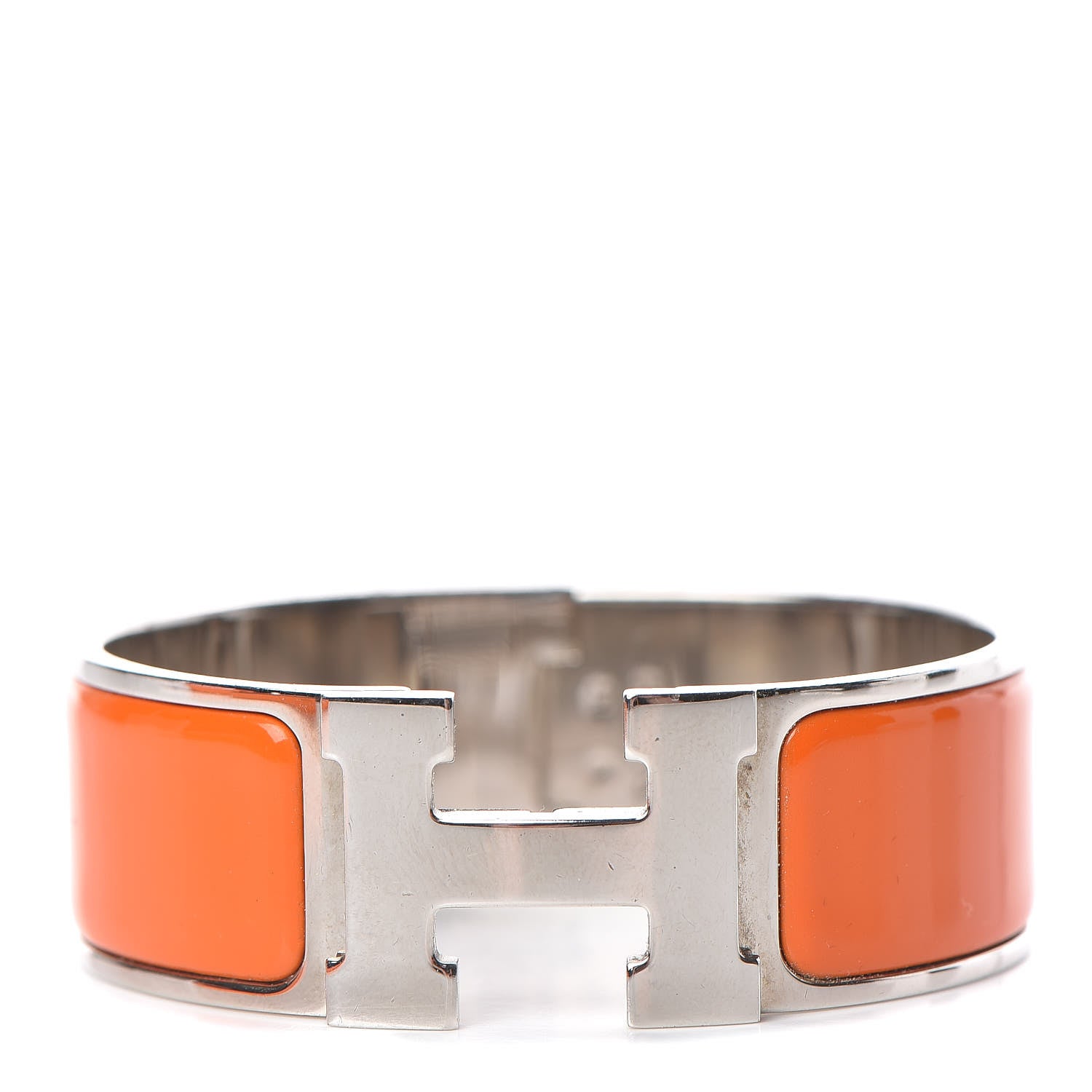 Hermes Enamel Wide Clic Clac H Bracelet PM Orange 1 of 5