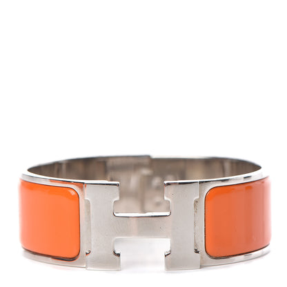 Hermes Enamel Wide Clic Clac H Bracelet PM Orange 1 of 5