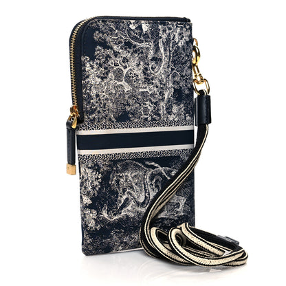 Christian Dior Technical Fabric Embroidered Toile De Jouy DiorTravel Multifunction Pouch Blue 4 of 11