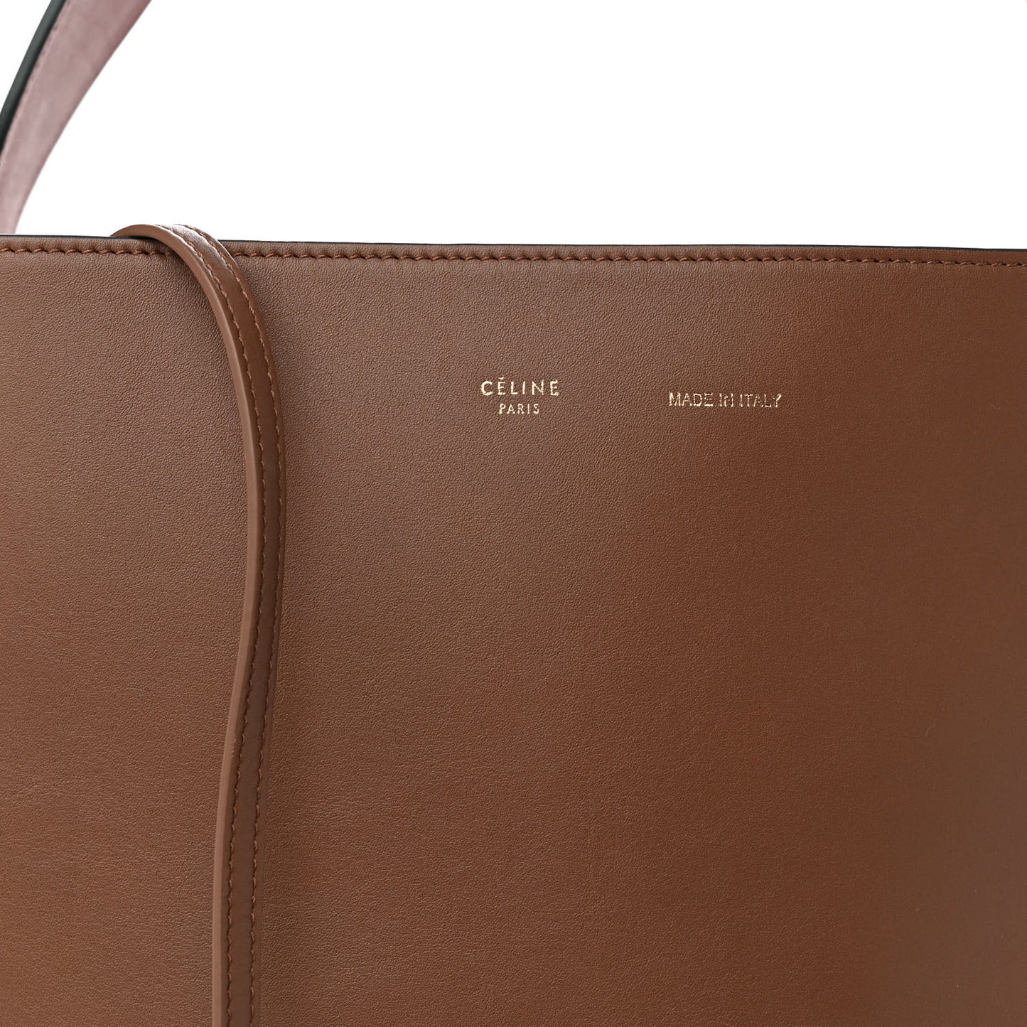 Shiny Smooth Calfskin Small Twisted Cabas Camel Tan