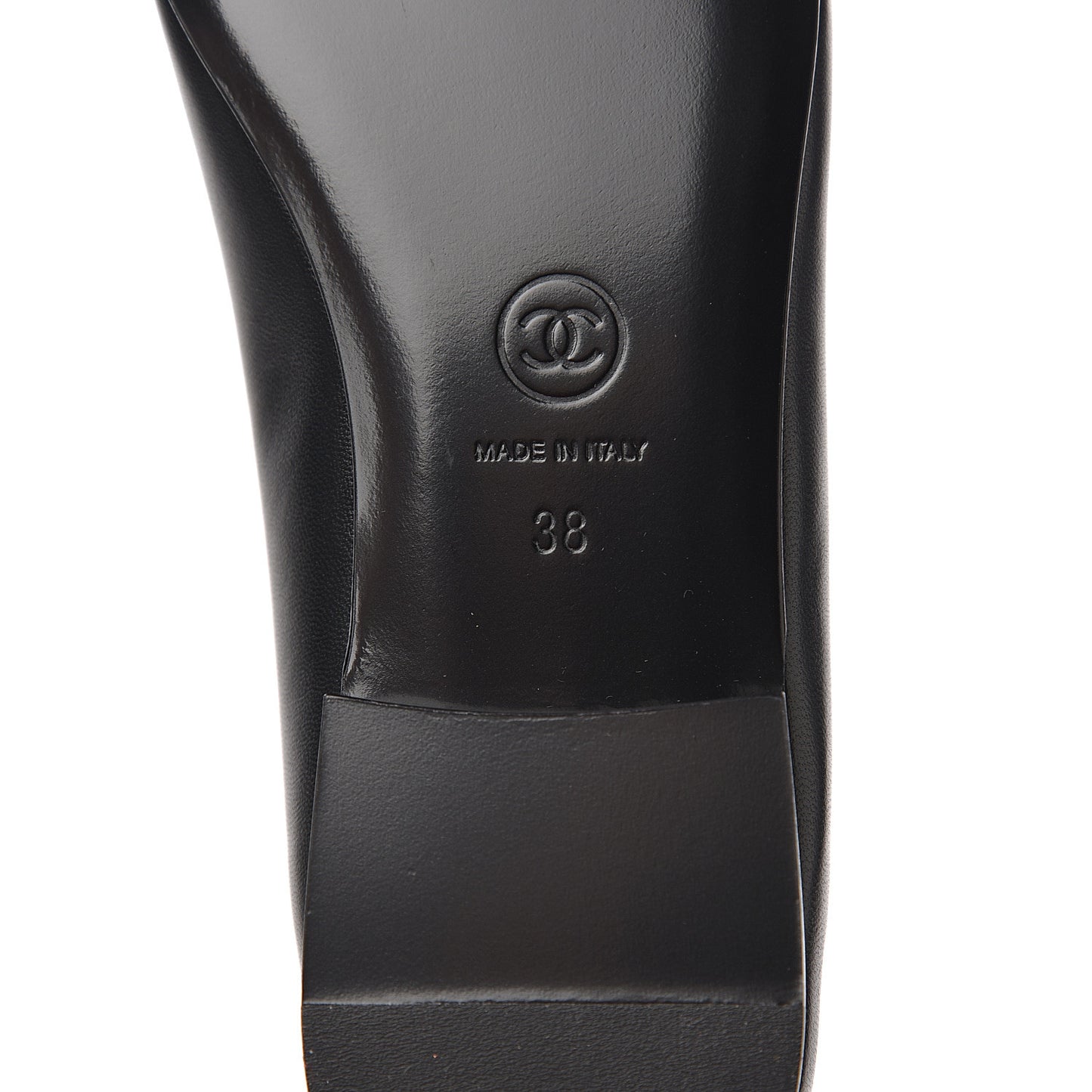 Lambskin Cap Toe Ballerina Flats 38 Black