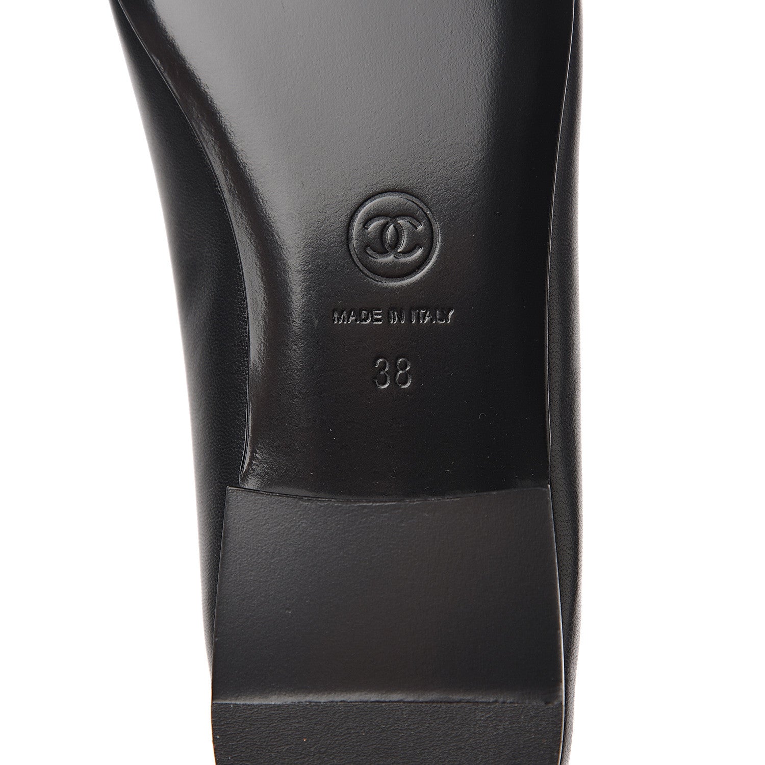 Chanel Lambskin Cap Toe Ballerina Flats 38 Black 7 of 8