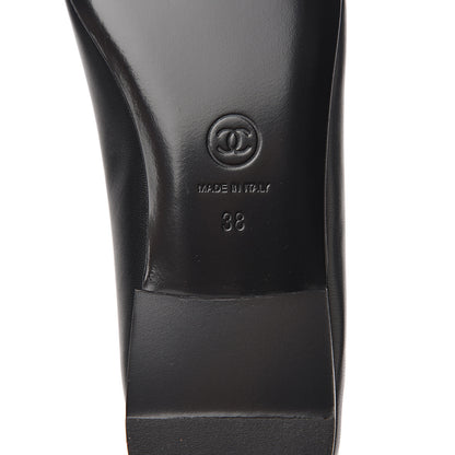 Chanel Lambskin Cap Toe Ballerina Flats 38 Black 7 of 8