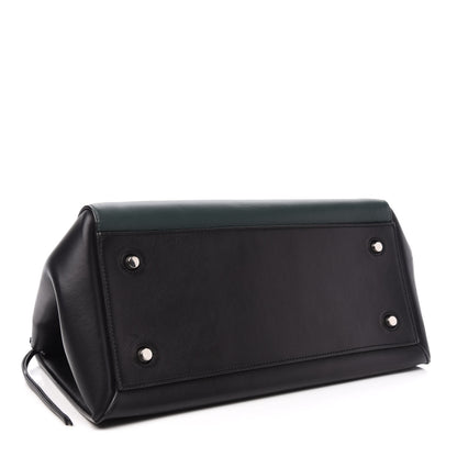 Celine Supple Calfskin Medium Bi-Color Edge Shoulder Bag Emerald 4 of 10