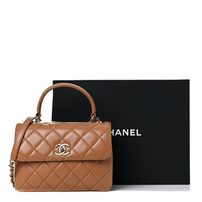Chanel Lambskin Quilted Small Trendy CC Flap Dual Handle Bag Camel 9 of 9