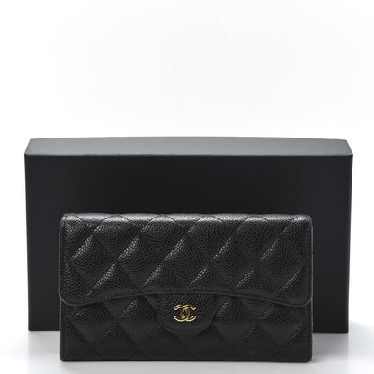 Chanel Caviar Quilted Large Flap Wallet Black 10 of 10