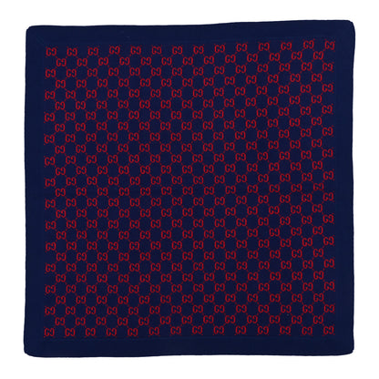 Gucci Wool Knit GG Monogram Intarsia Childrens Blanket Blue Red 1 of 3