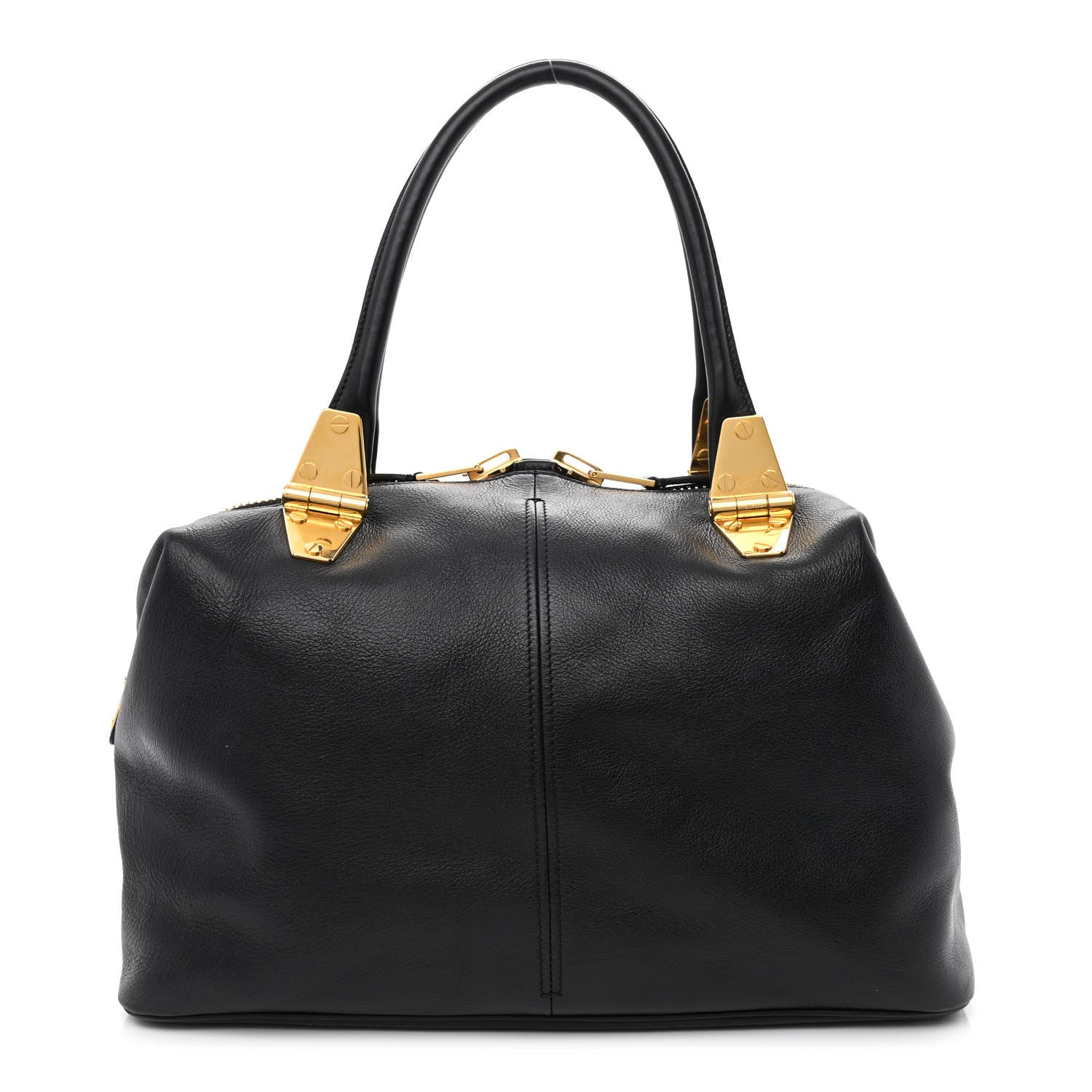 Tom Ford Calfskin Natasha Satchel Black 1 of 15
