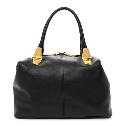 Tom Ford Calfskin Natasha Satchel Black 1 of 15