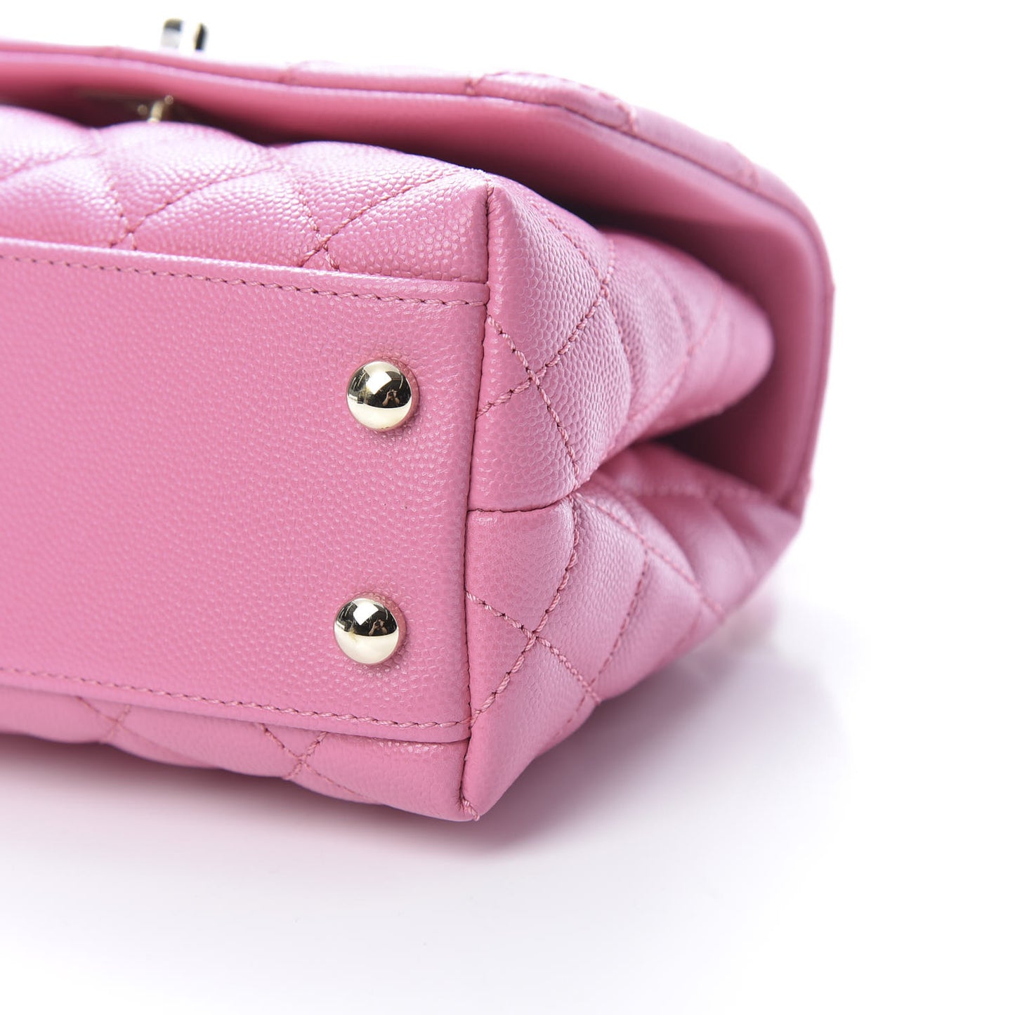 Caviar Quilted Lizard Embossed Extra Mini Coco Handle Flap Pink