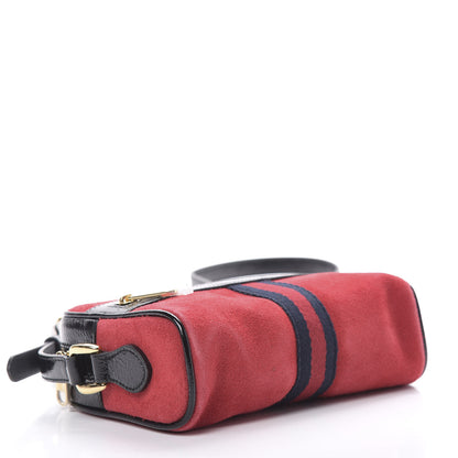 Gucci Suede Patent Web Mini Ophidia Shoulder Bag Red 4 of 11
