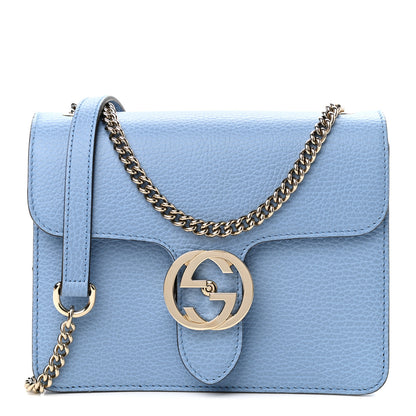 Gucci Dollar Calfskin Small Interlocking G Shoulder Bag Mineral Blue 1 of 11