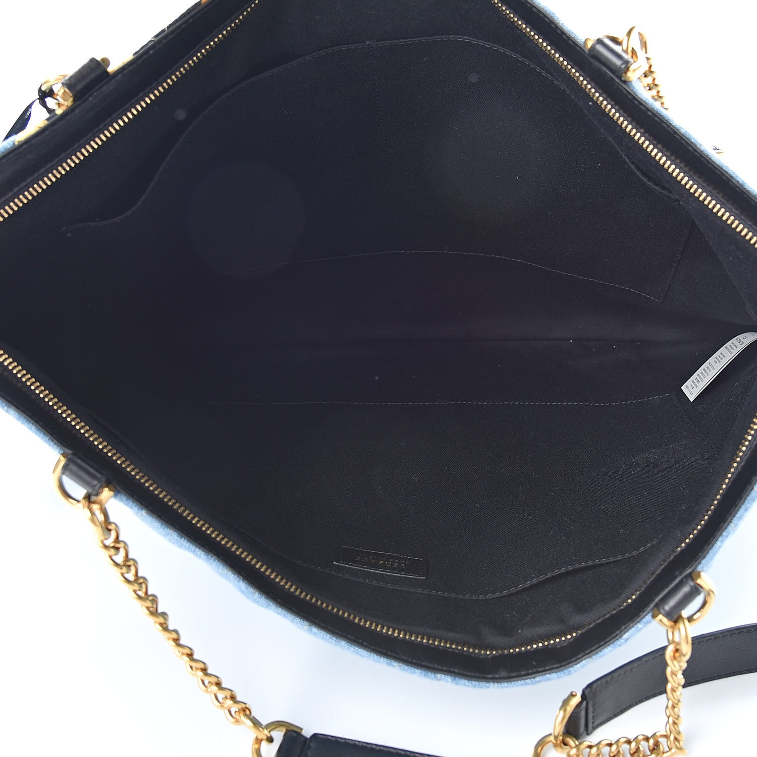 Versace Denim Printed Barocco Shopping Tote Dusk Blue Multicolor 5 of 9