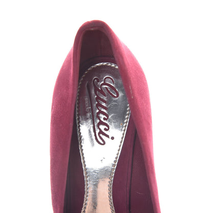 Gucci Suede Sofia Peep Toe Pumps 38.5 Fuchsia 11 of 11