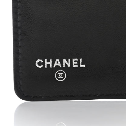 Chanel Lambskin Camellia Embossed Yen Wallet Black 6 of 11