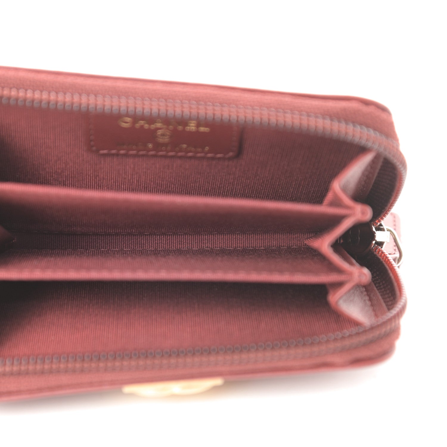 Chanel Lambskin Quilted Zip Around Boy Coin Purse Wallet Burgundy 5 of 10