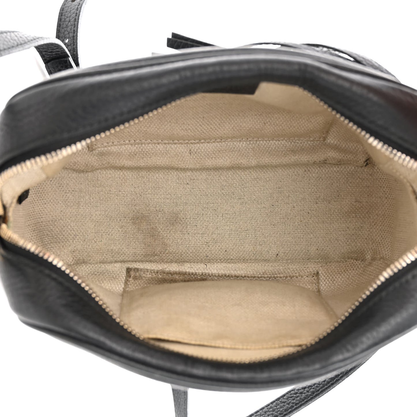 Pebbled Calfskin Small Soho Disco Bag Black