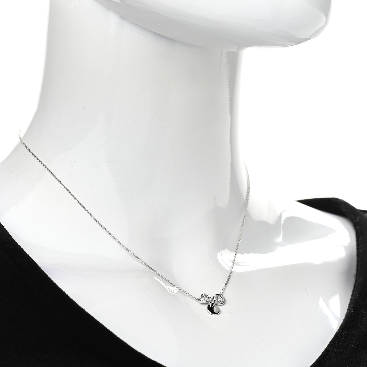 Tiffany Platinum Diamond .17ctw Small Paper Flowers Pendant Necklace 2 of 5