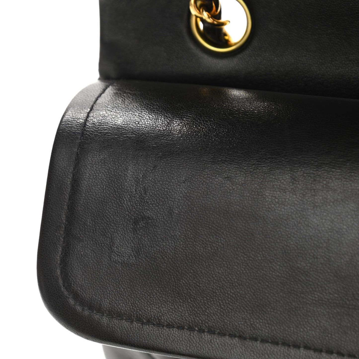 Lambskin Quilted Medium Double Flap Black