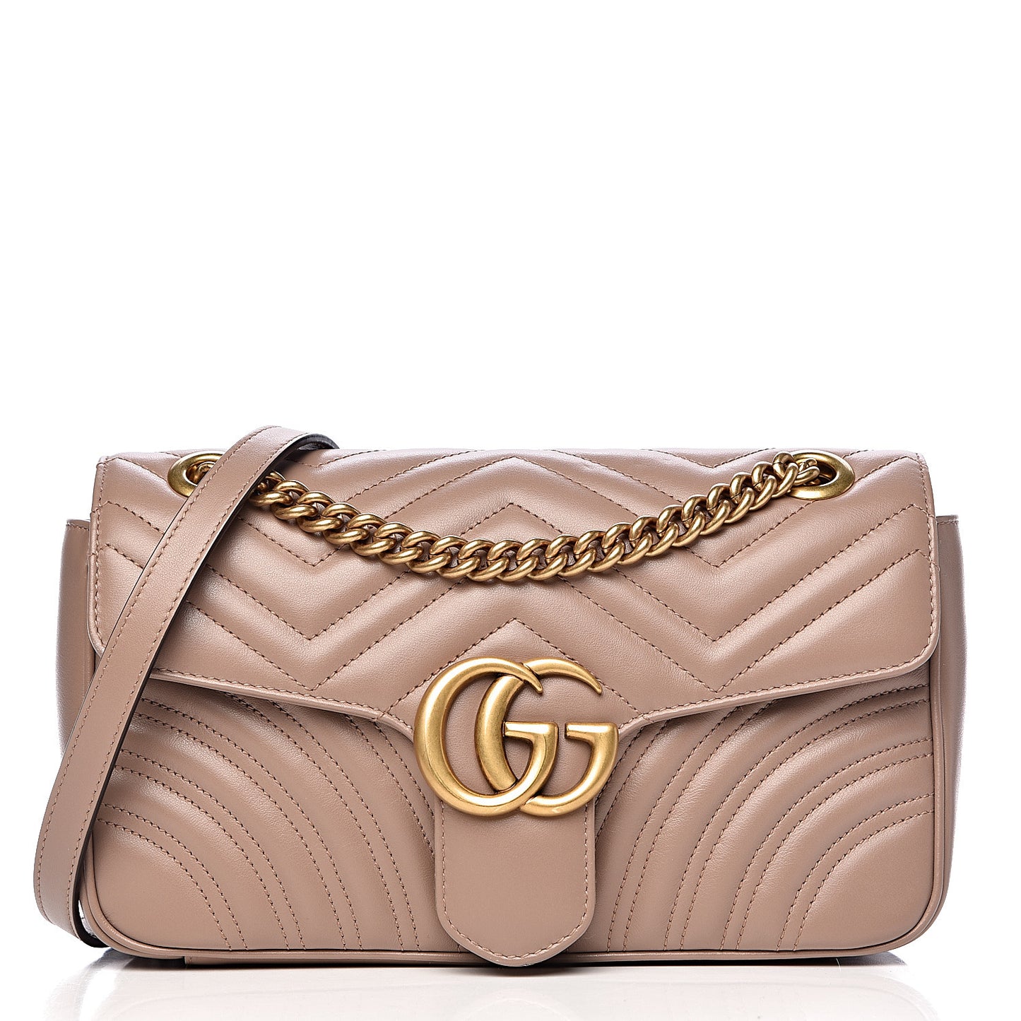 Calfskin Matelasse Small GG Marmont Shoulder Bag Porcelain Rose