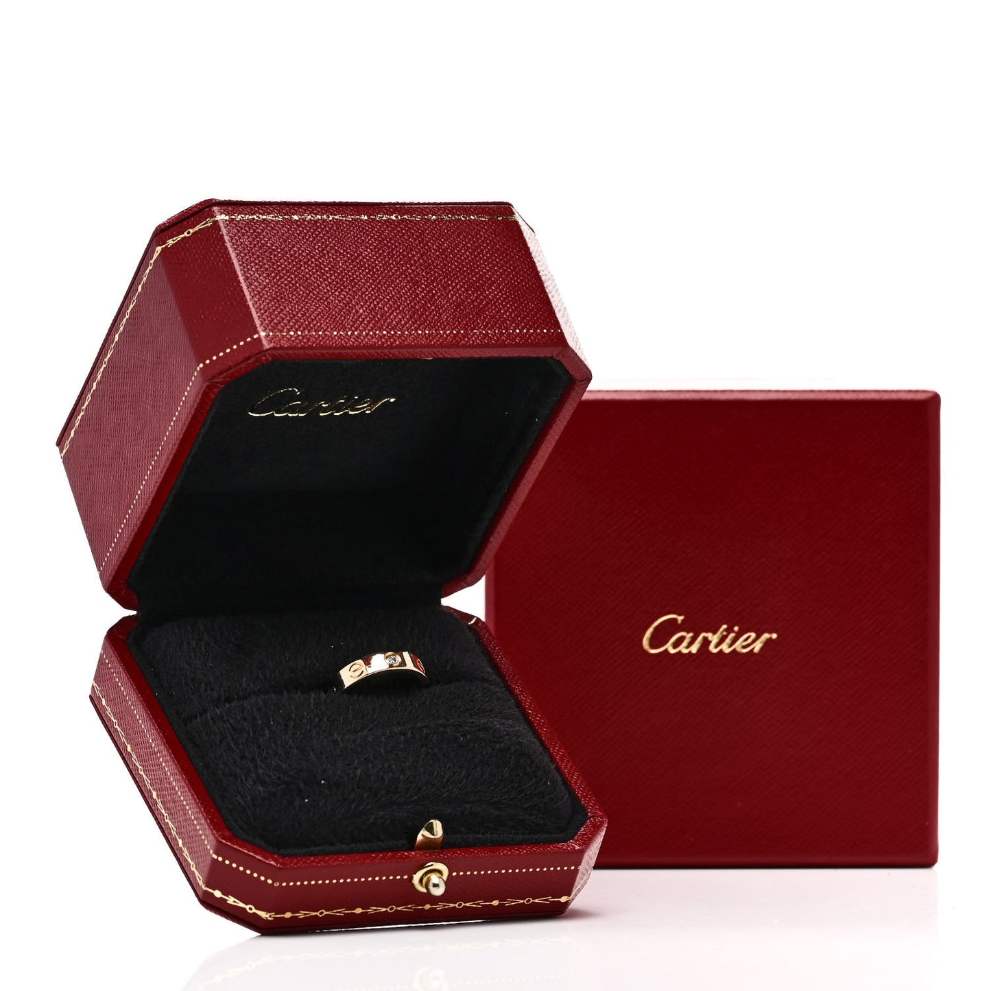 18K Yellow Gold Diamond 4mm LOVE Wedding Band Ring 47 4