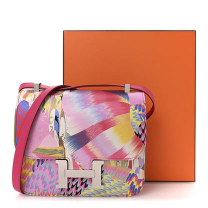 Hermes Swift Silk Marble Printed Constance 24 Rose Azalee Rose Mexico 14 of 14