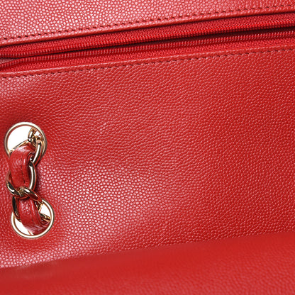 Chanel Caviar Quilted Jumbo Double Flap Red 16 of 20