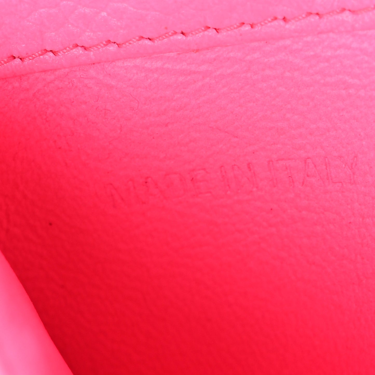 Grained Calfskin Logo Large Cash Long Coin Card Holder Acid Pink Black